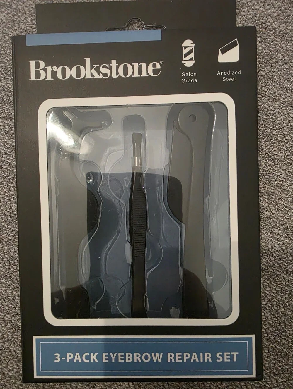 New Brookstone Black 3-Pack Eyebrow / Eyelash Set